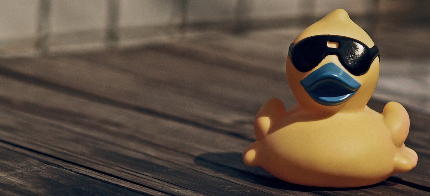 Rubber Duck with Blue beak and sunglasses