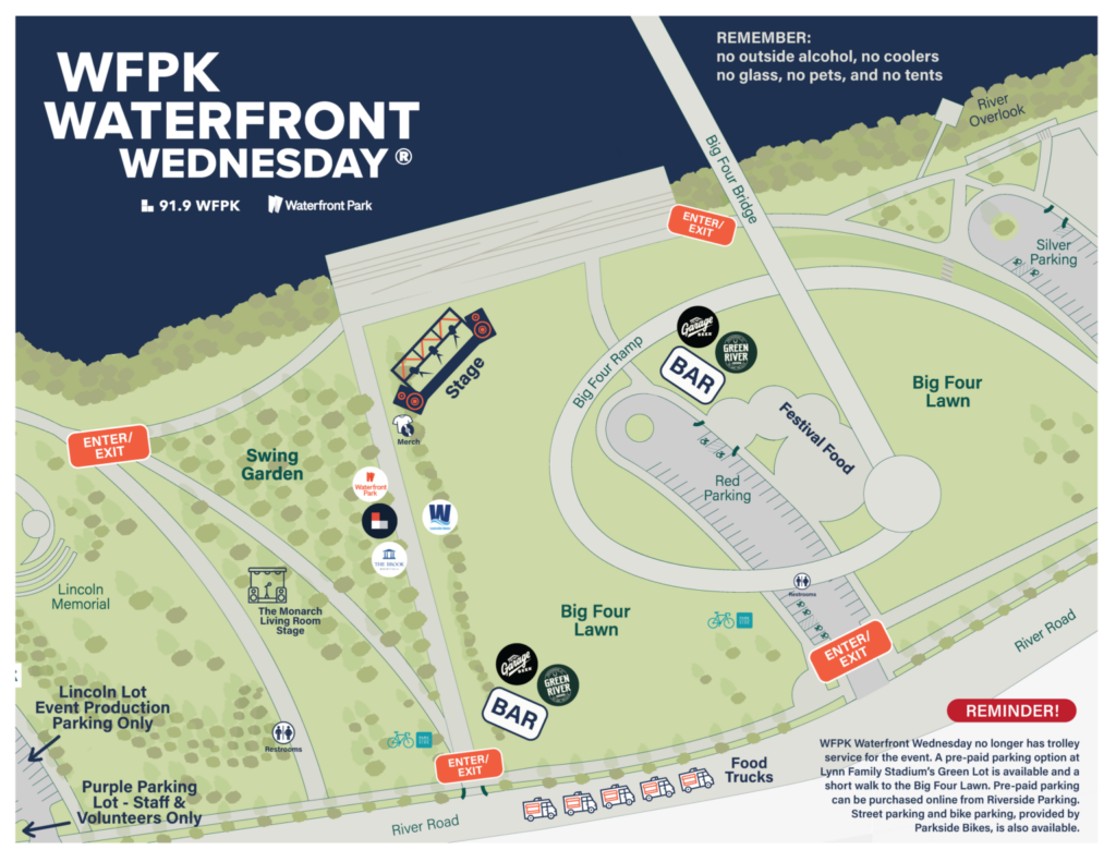 Map of Big Four Lawn for Waterfront Wednesdays