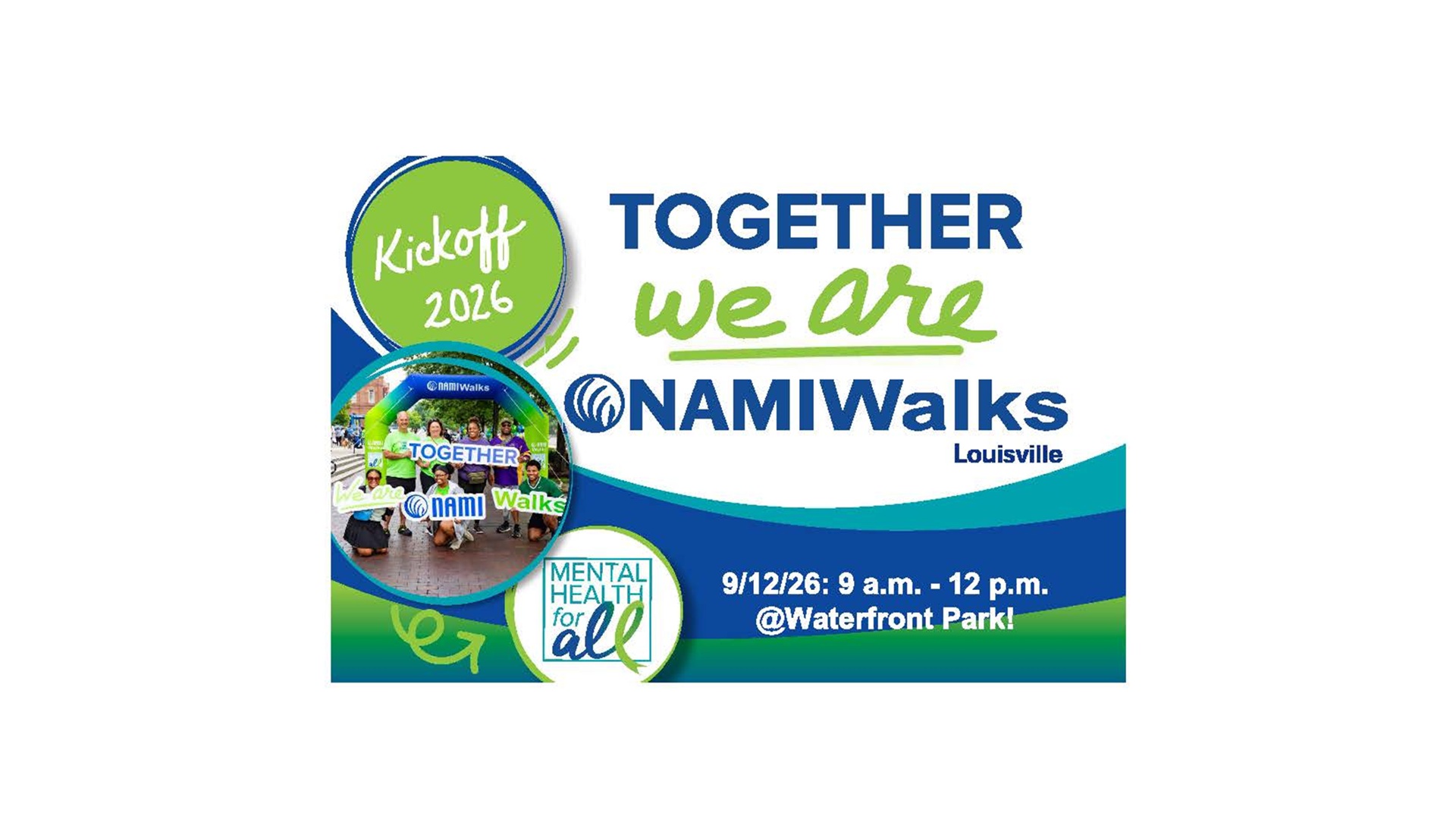 Promotional image with text "Together we are @NamiWalks"